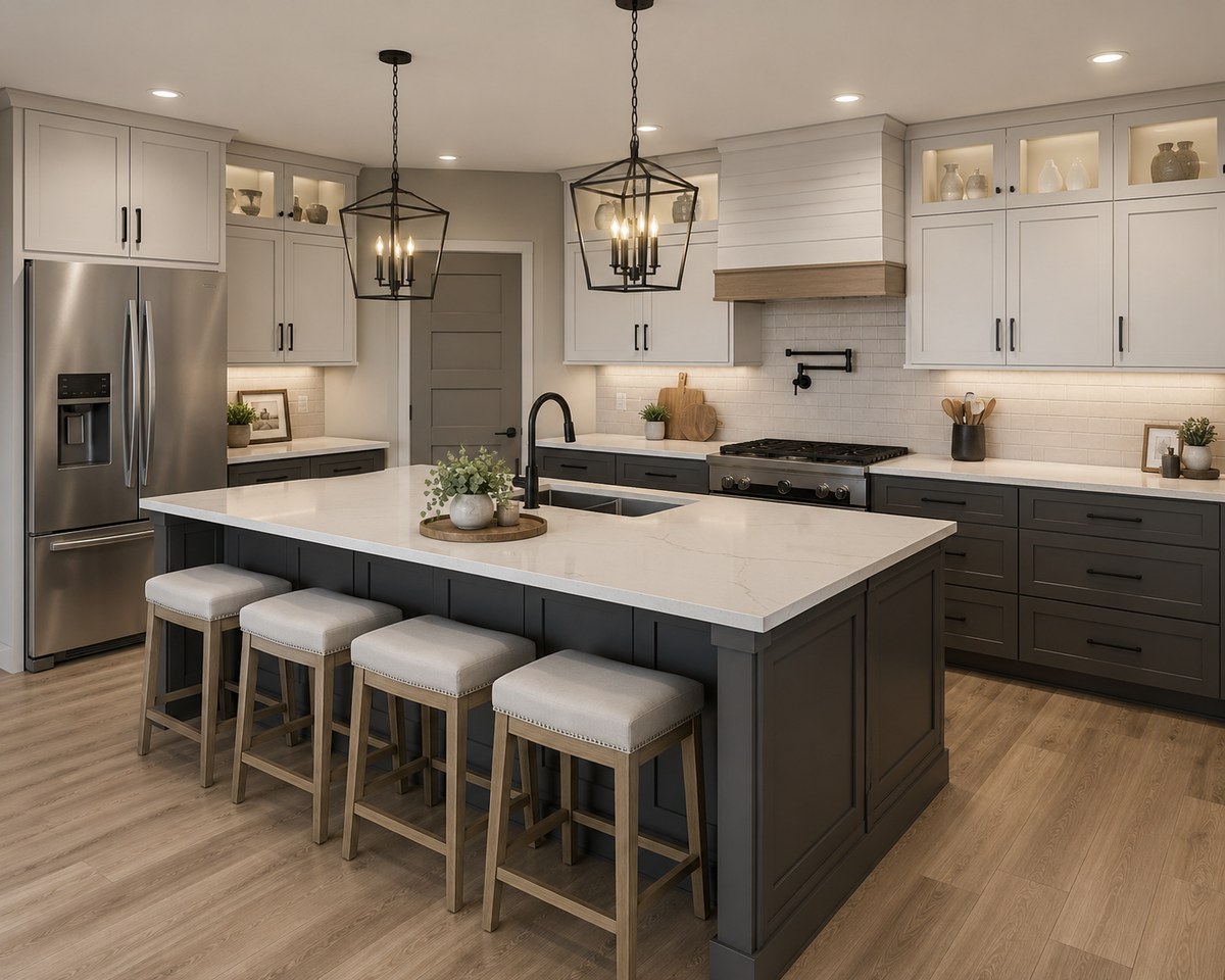 Example AI-generated concept preview image showing a possible kitchen design